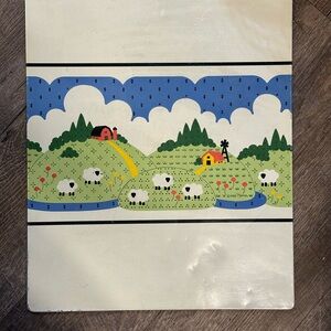 Vintage Sheep Farmhouse Trivet Country Kitchen Decor Cottagecore Counter Mat.